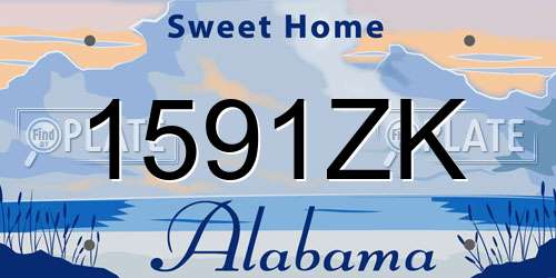 1591ZK Alabama License Plate
