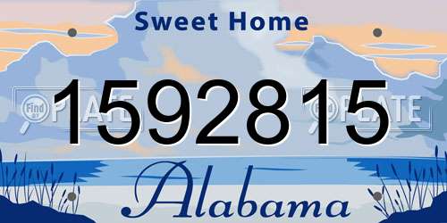 1592815 Alabama License Plate