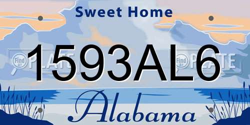 1593AL6 Alabama License Plate