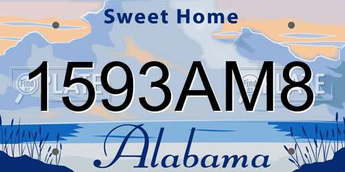 1593AM8 Alabama License Plate