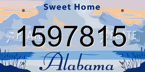 1597815 Alabama License Plate