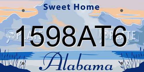 1598AT6 Alabama License Plate