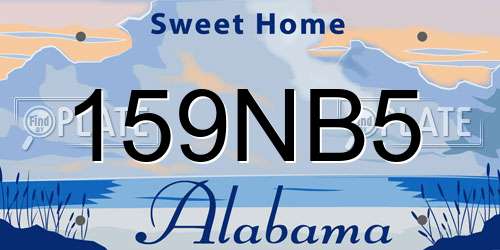 159NB5 Alabama License Plate