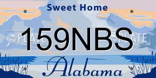 159NBS Alabama License Plate
