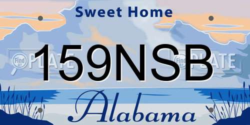 159NSB Alabama License Plate