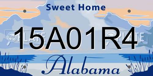 15A01R4 Alabama License Plate
