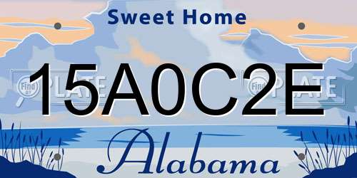 15A0C2E Alabama License Plate