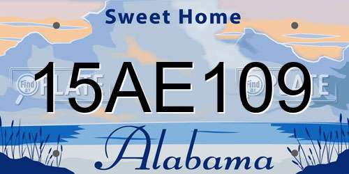 15AE109 Alabama License Plate