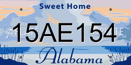 15AE154 Alabama License Plate