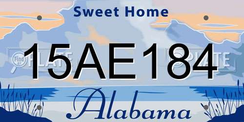 15AE184 Alabama License Plate