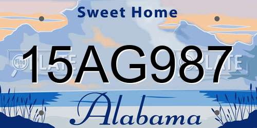 15AG987 Alabama License Plate
