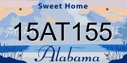 15AT155 Alabama License Plate
