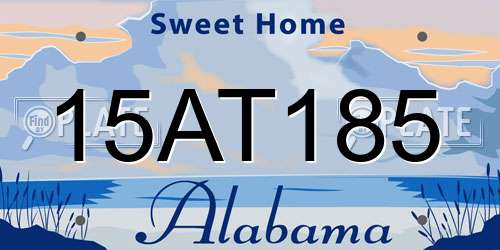 15AT185 Alabama License Plate