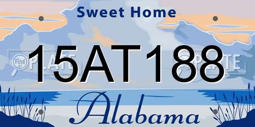 15AT188 Alabama License Plate