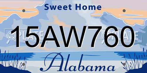 15AW760 Alabama License Plate