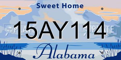 15AY114 Alabama License Plate