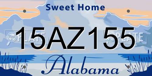15AZ155 Alabama License Plate