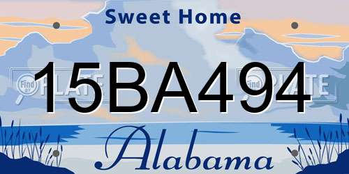 15BA494 Alabama License Plate