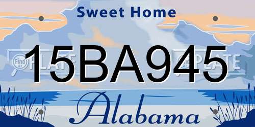 15BA945 Alabama License Plate