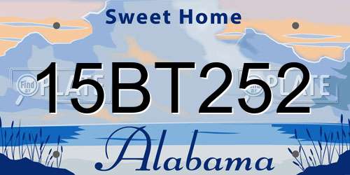 15BT252 Alabama License Plate