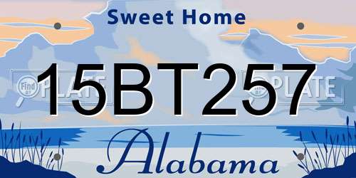 15BT257 Alabama License Plate