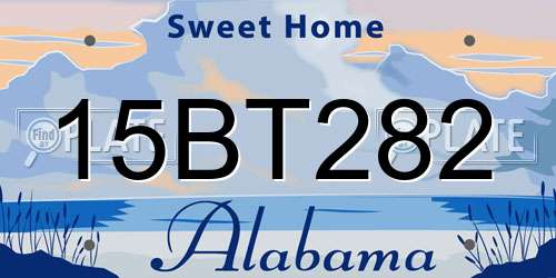 15BT282 Alabama License Plate