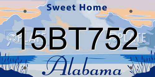 15BT752 Alabama License Plate