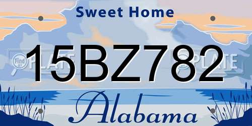 15BZ782 Alabama License Plate