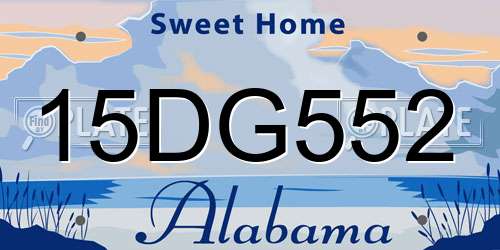 15DG552 Alabama License Plate