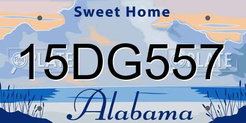 15DG557 Alabama License Plate
