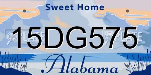 15DG575 Alabama License Plate