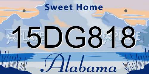 15DG818 Alabama License Plate