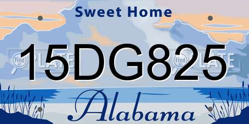 15DG825 Alabama License Plate