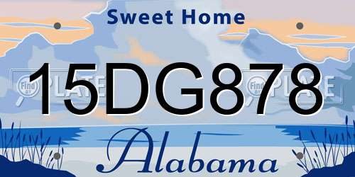 15DG878 Alabama License Plate