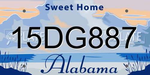 15DG887 Alabama License Plate