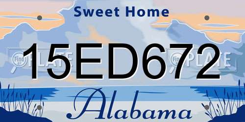 15ED672 Alabama License Plate