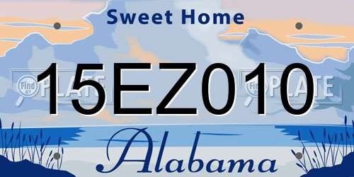 15EZ010 Alabama License Plate