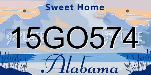 15GO574 Alabama License Plate