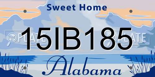 15IB185 Alabama License Plate