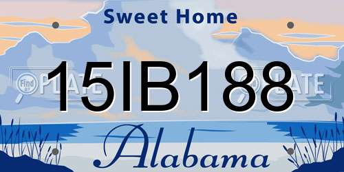 15IB188 Alabama License Plate