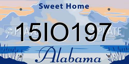 15IO197 Alabama License Plate