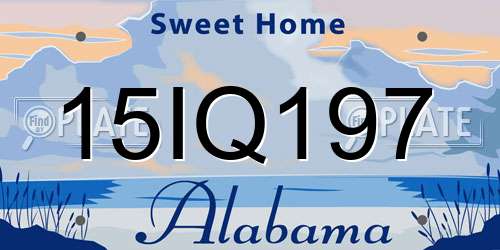15IQ197 Alabama License Plate
