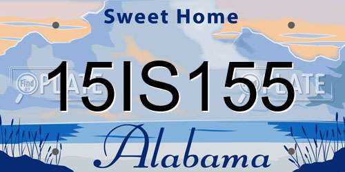 15IS155 Alabama License Plate