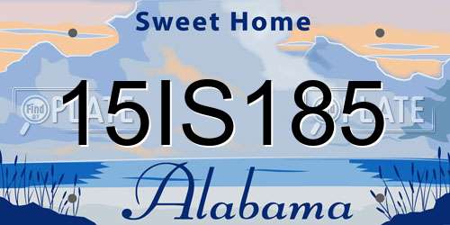 15IS185 Alabama License Plate