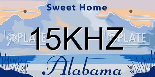 15KHZ Alabama License Plate