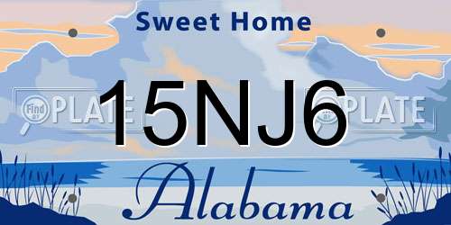15NJ6 Alabama License Plate