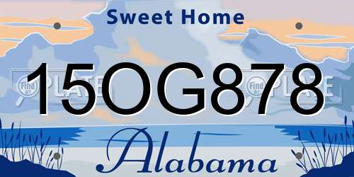 15OG878 Alabama License Plate