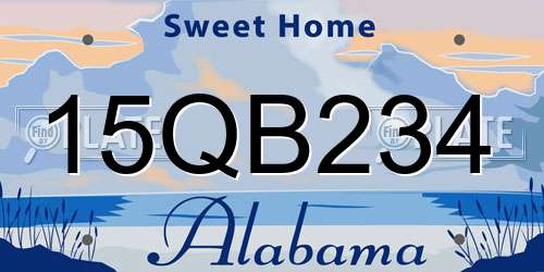 15QB234 Alabama License Plate