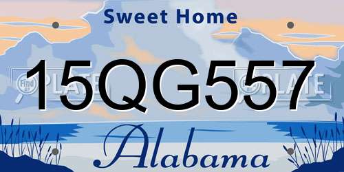 15QG557 Alabama License Plate