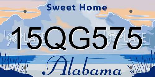15QG575 Alabama License Plate